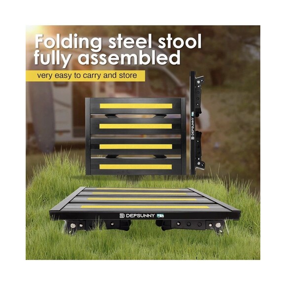 Adjustable Height Aluminum RV Step Stool Stable Foldable Platform Support 1k lbs - Picture 5 of 16